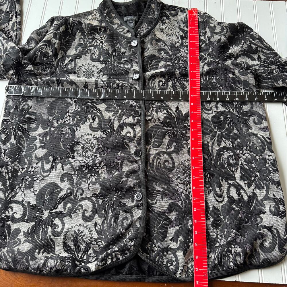 Multiples Black Gray Scroll size 2X tapestry jack… - image 11